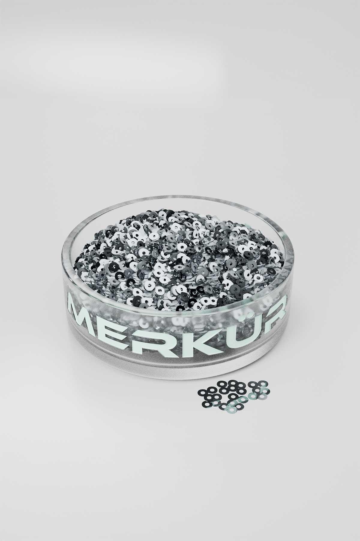 3 mm Ortadan Delik Dökme Pul Payet Koyu Gri 1000gr