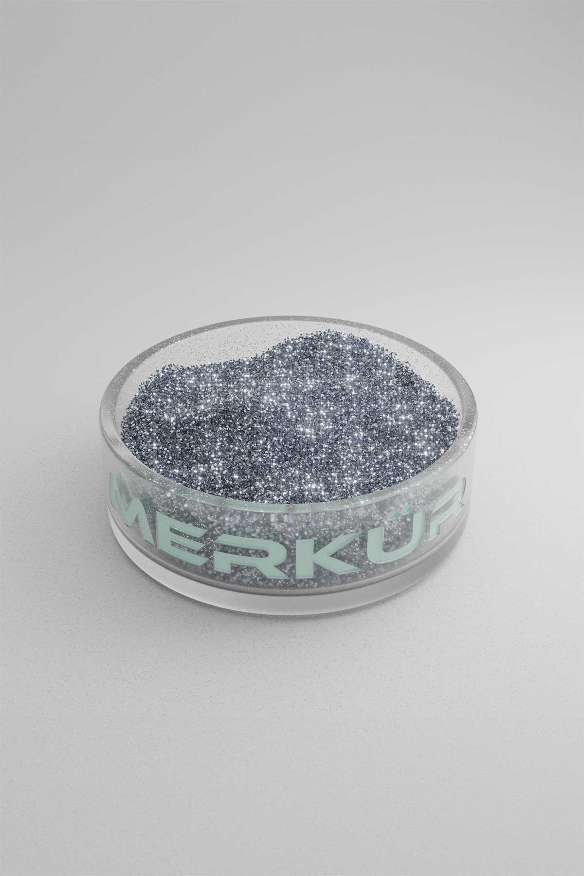 Gümüş/Lila Renk Toz Sim Glitter 1Kg
