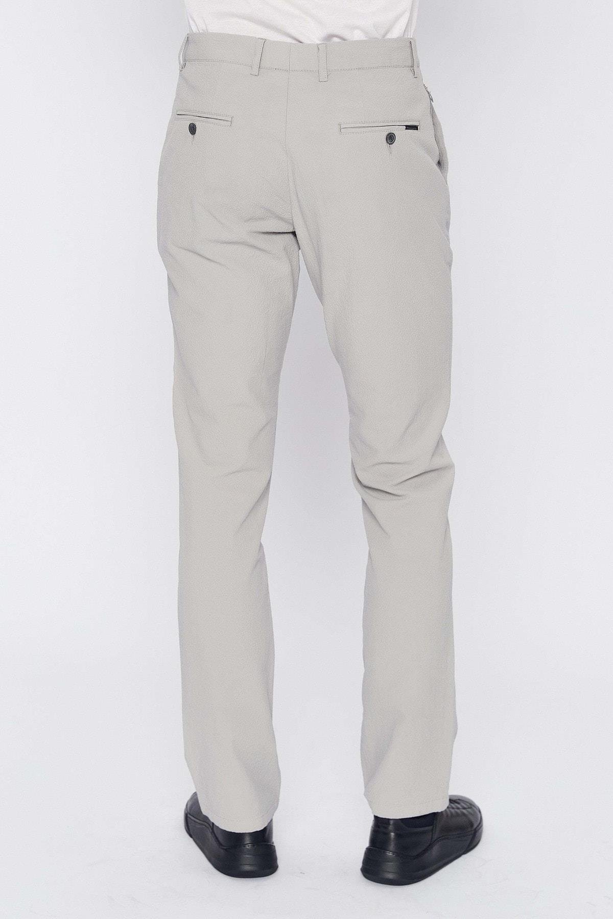 Erkek Açık Gri Pamuk Pantalon