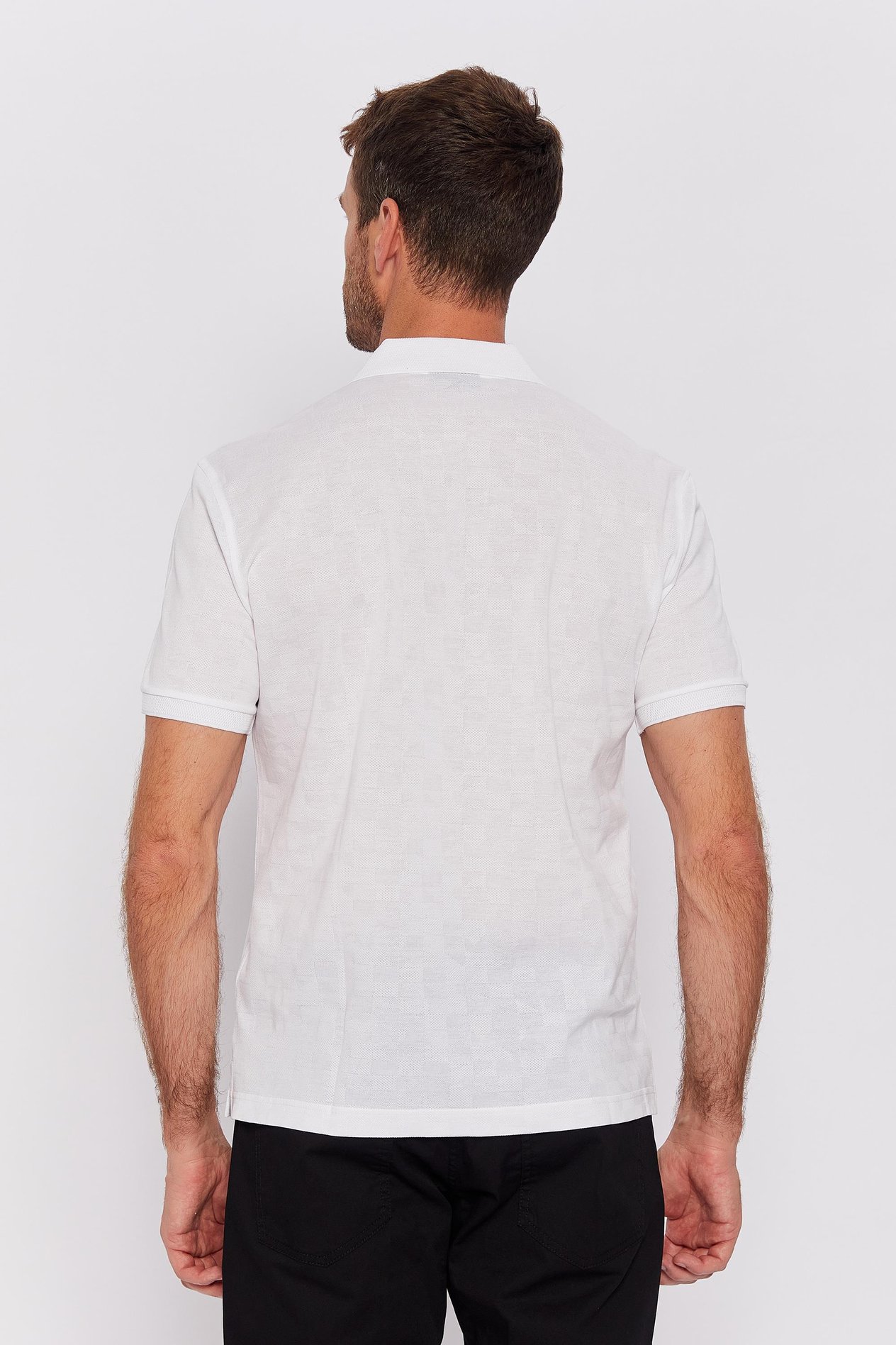 Romano Botta Beyaz Fermuarlı Polo Yaka Kısa Kol Düz T-shirt