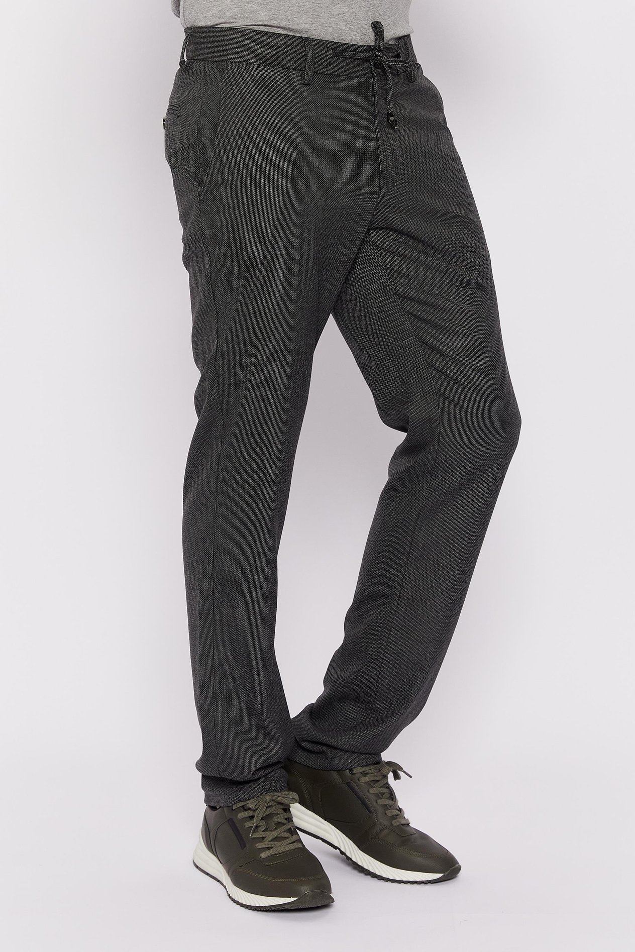 Romano Botta Gri Desenli Regular Fit Casual Pantolon 