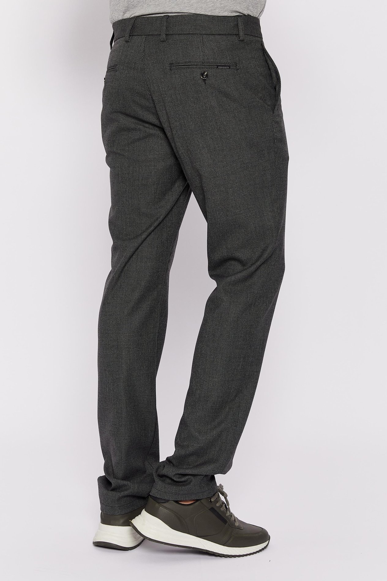 Romano Botta Gri Desenli Regular Fit Casual Pantolon 