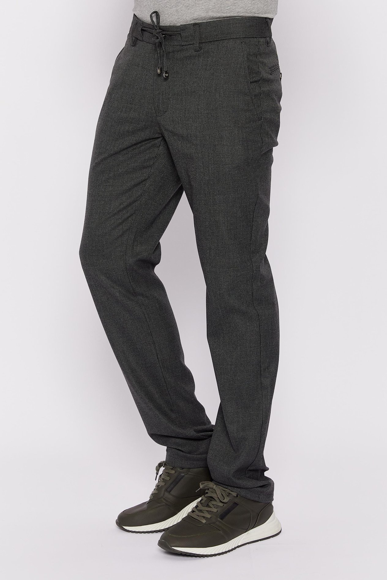 Romano Botta Gri Desenli Regular Fit Casual Pantolon 