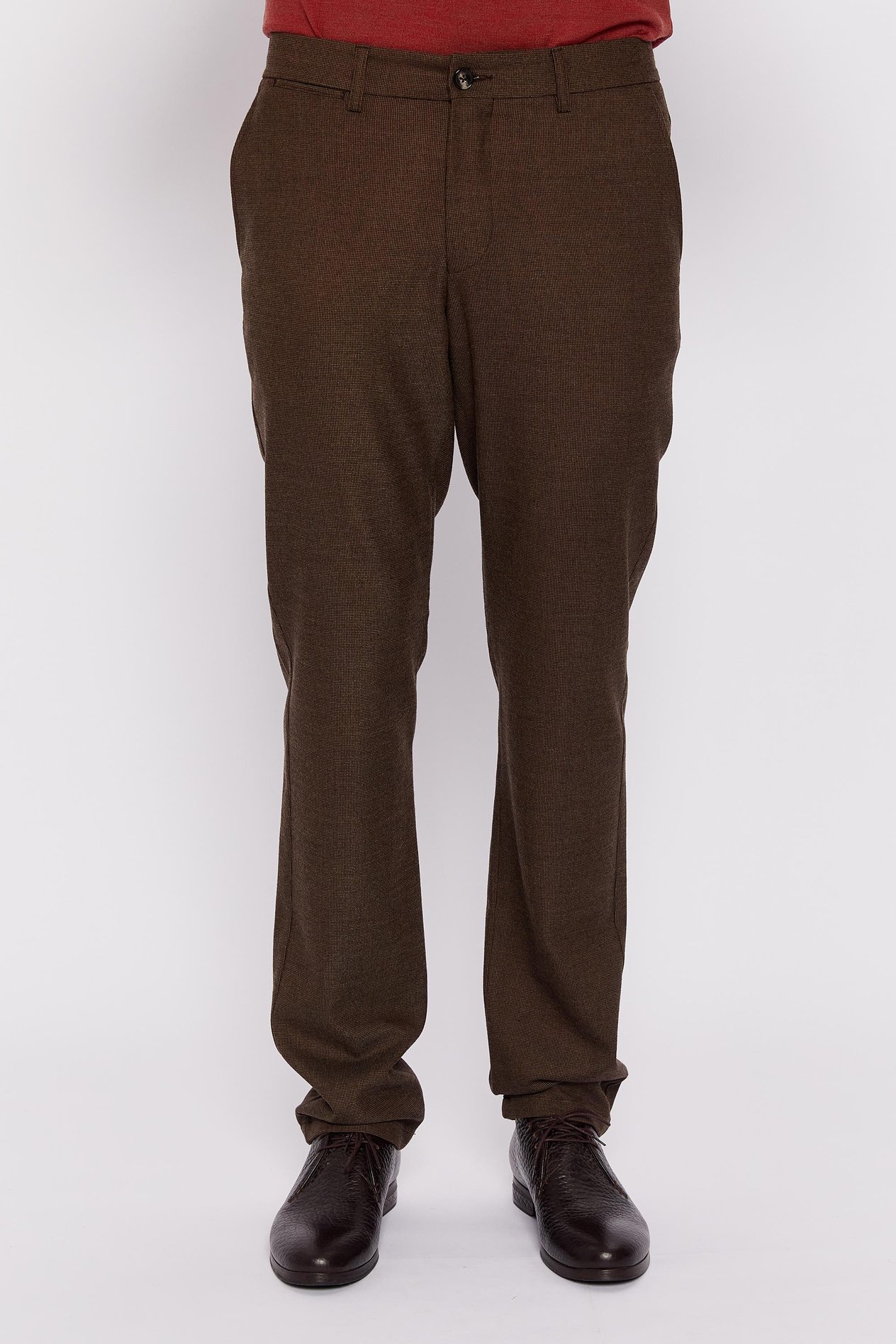 Romano Botta Kahverengi Desenli Regular Fit Casual Pantolon 