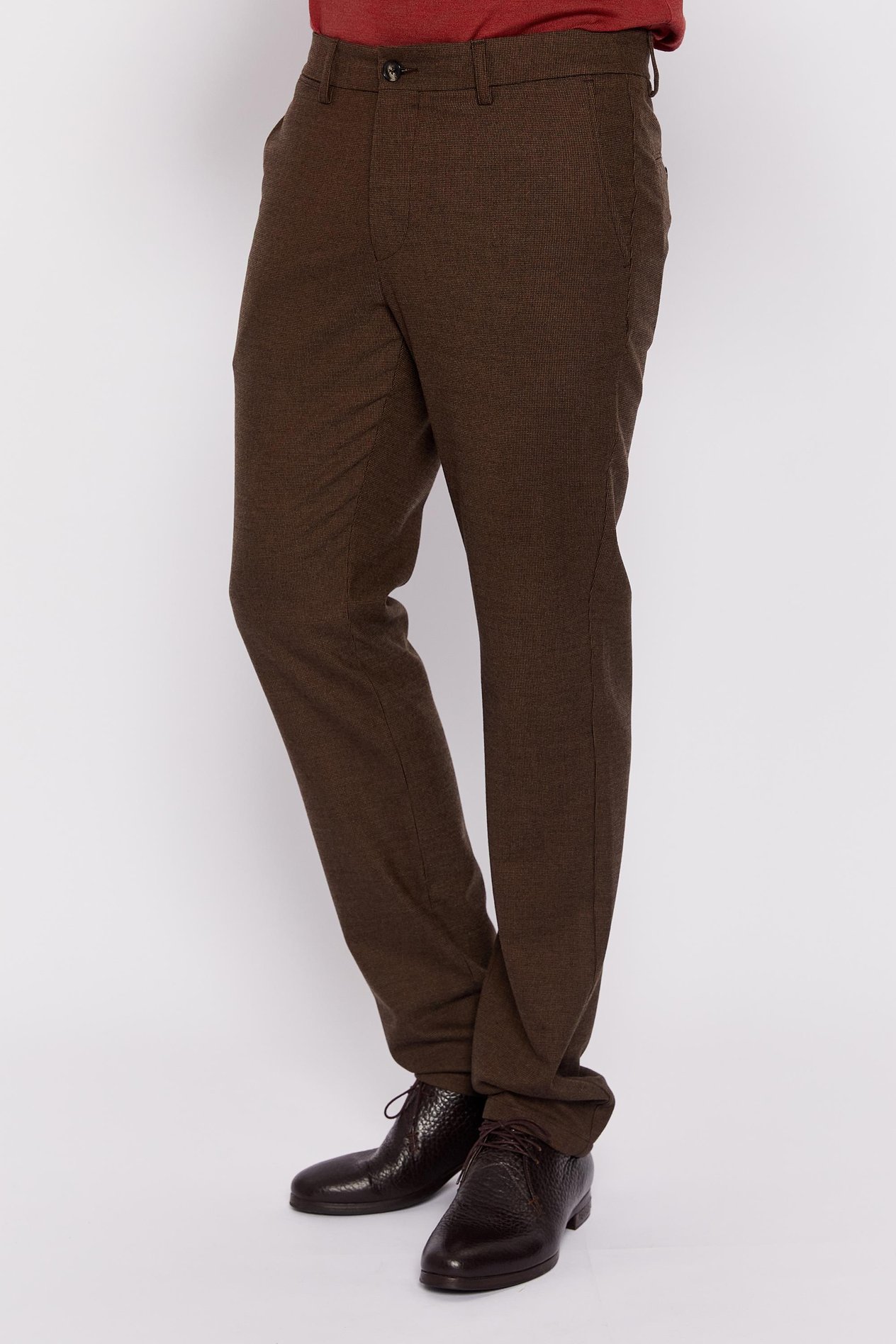 Romano Botta Kahverengi Desenli Regular Fit Casual Pantolon 
