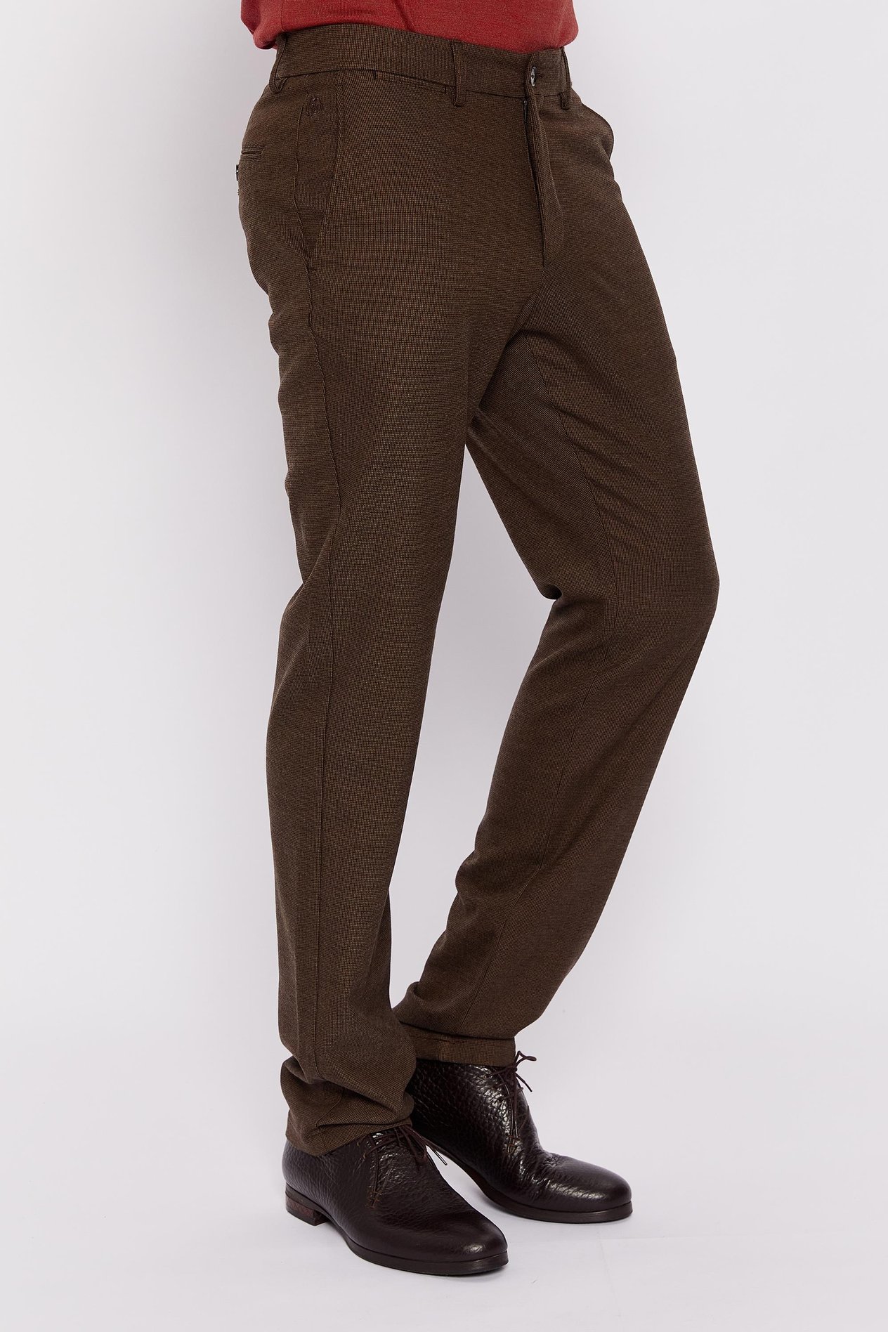 Romano Botta Kahverengi Desenli Regular Fit Casual Pantolon 