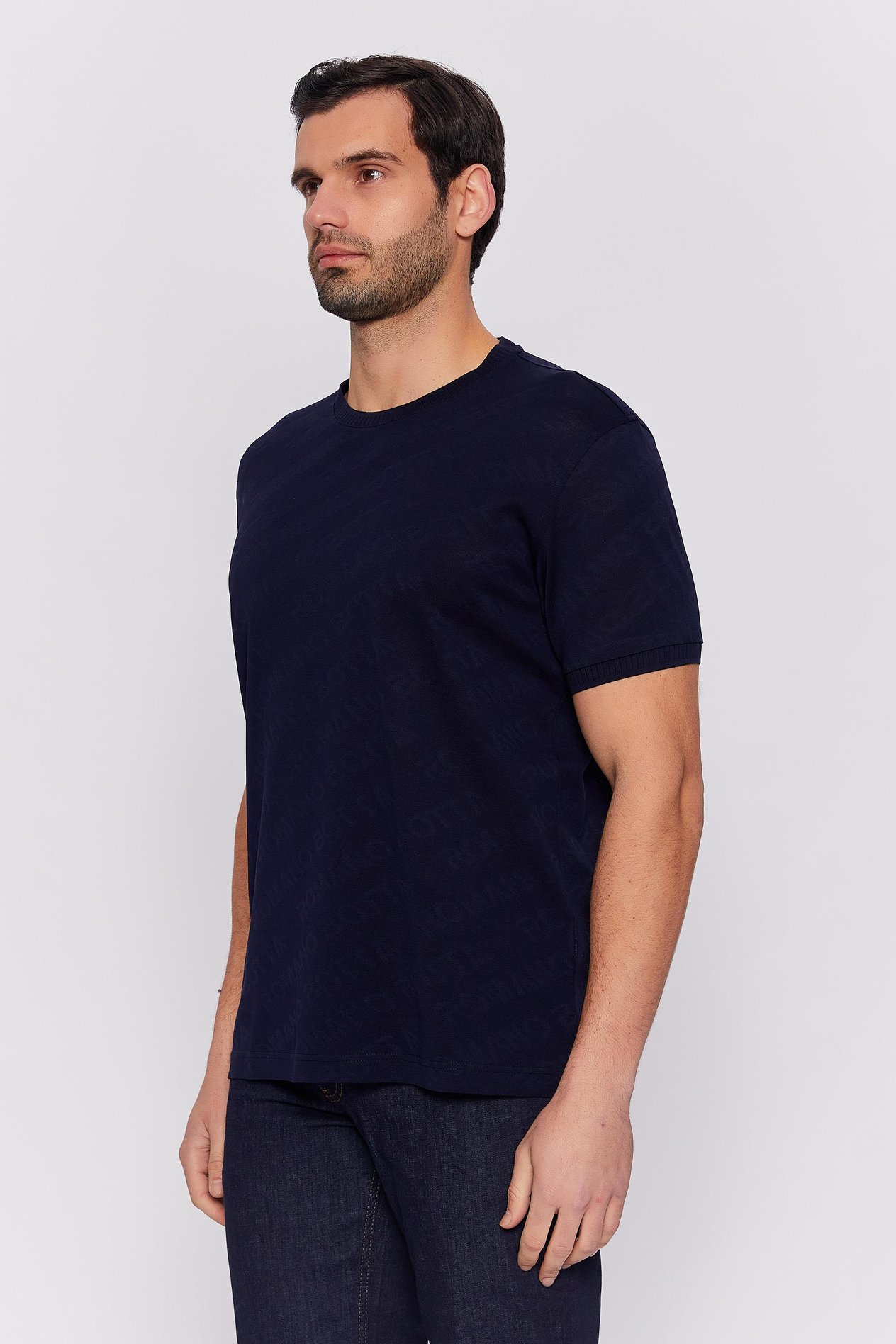 Romano Botta Lacivert Yuvarlak Yaka 100% Merserize Pamuk  Kısa Kol T-shirt