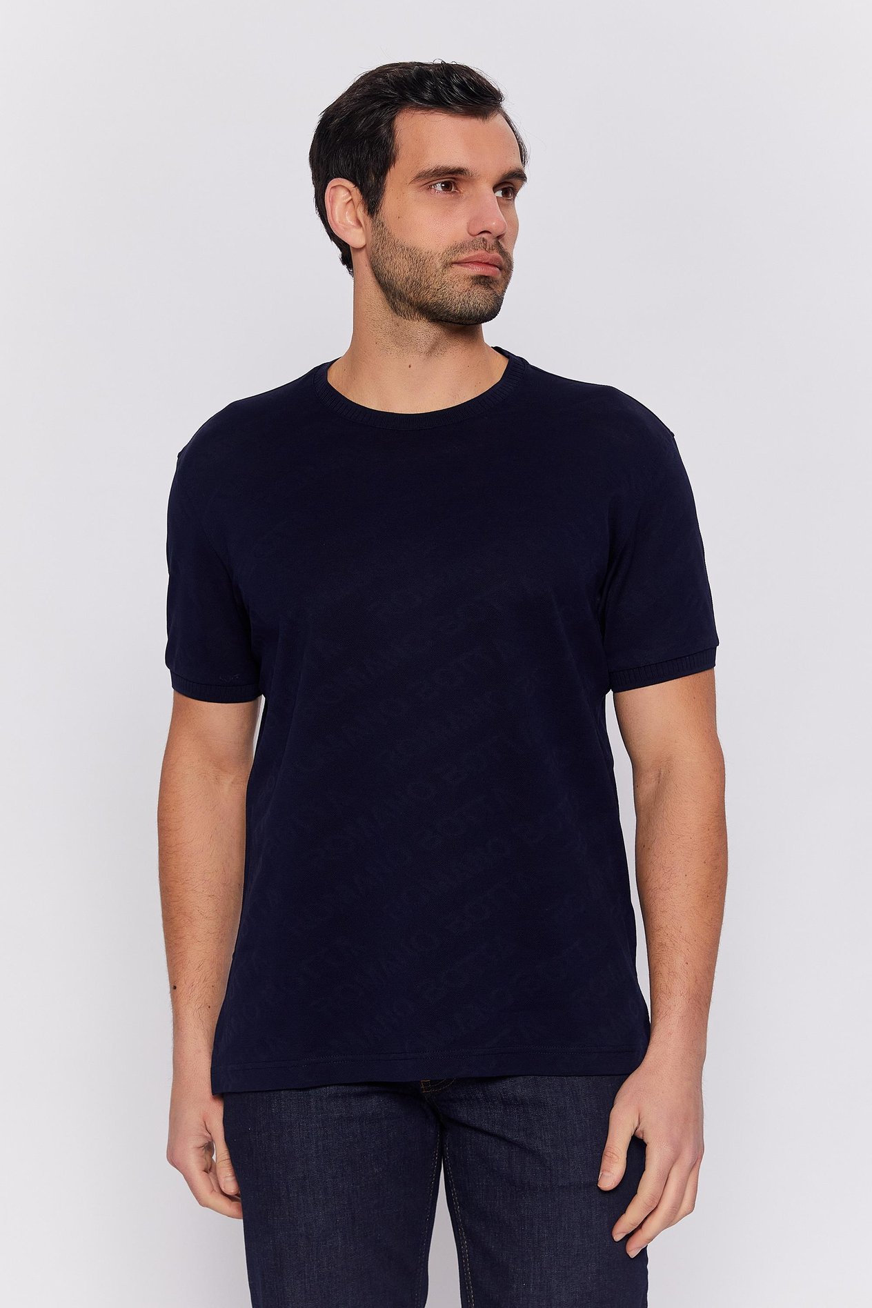 Romano Botta Lacivert Yuvarlak Yaka 100% Merserize Pamuk  Kısa Kol T-shirt