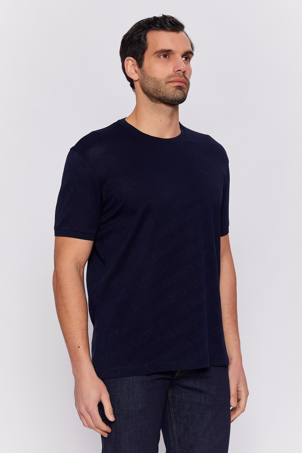 Romano Botta Lacivert Yuvarlak Yaka 100% Merserize Pamuk  Kısa Kol T-shirt