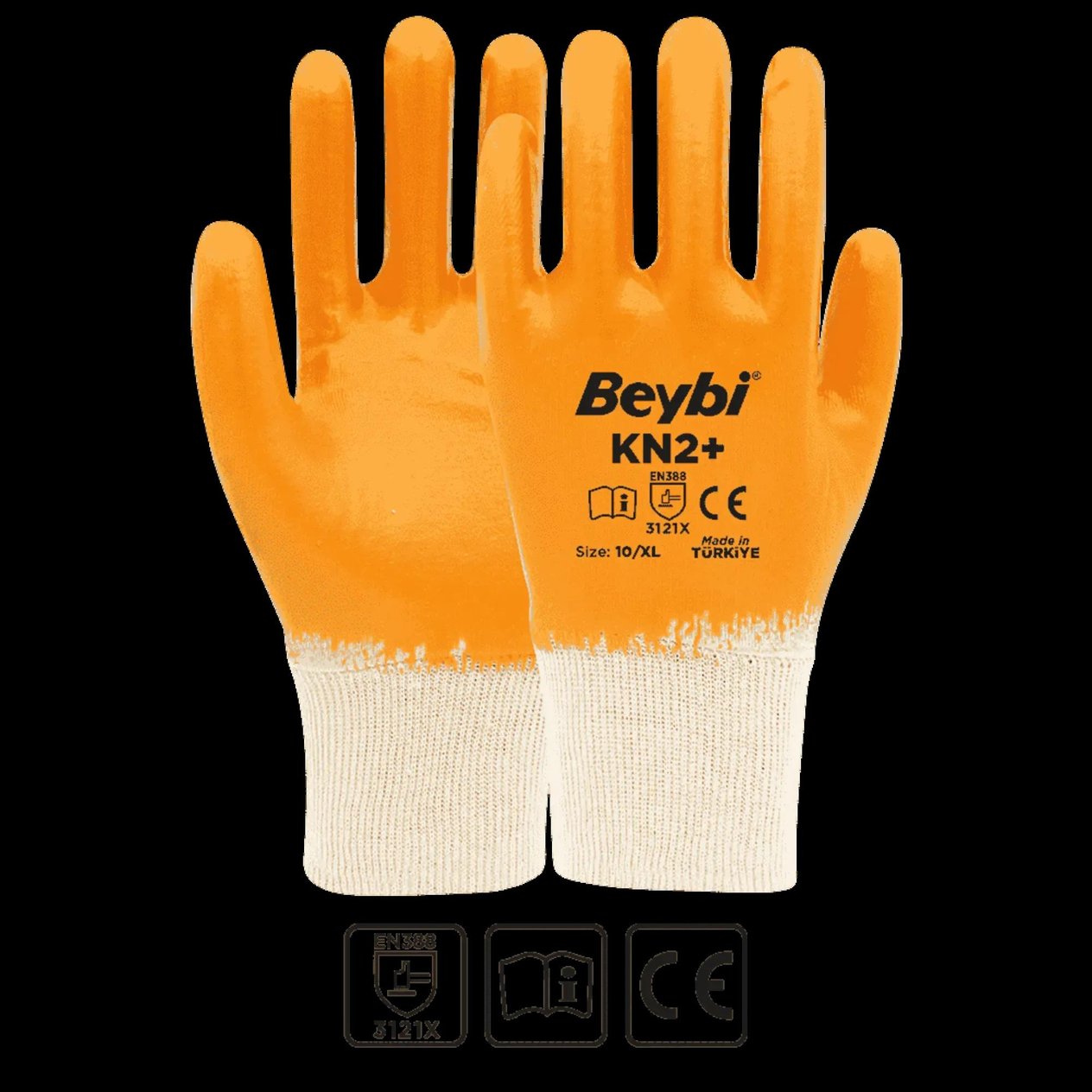 BEYBİ KN2+ (PLUS) NİTRİL ELDİVEN SARI NO: 10