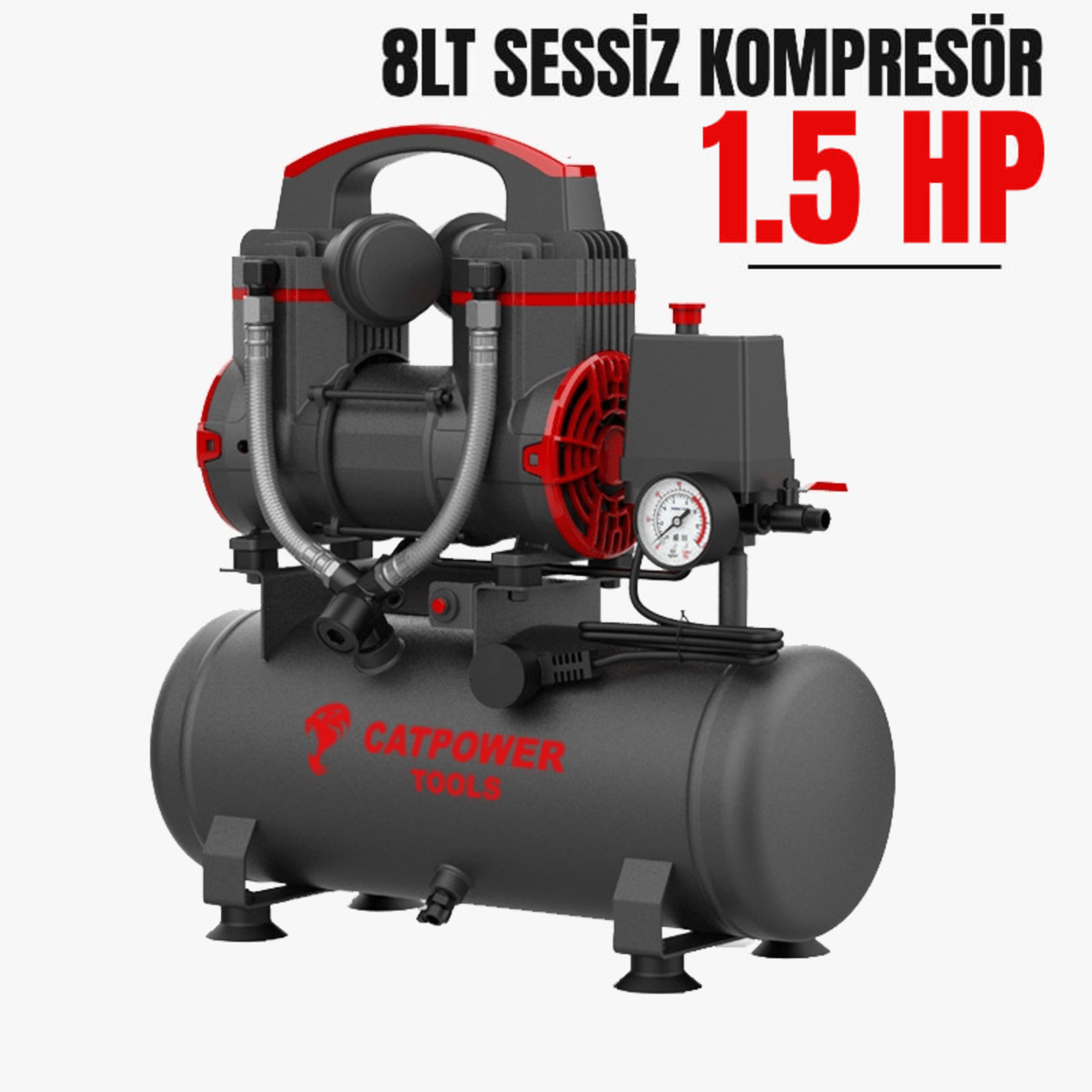 CATPOWER SESSİZ-YAĞSIZ KOMPRESÖR 8 LT CAT1110