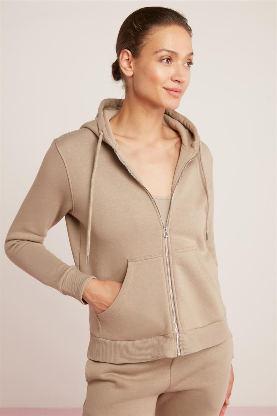 CHERİSH Örme Relaxed Vizon Tekli Sweatshirt