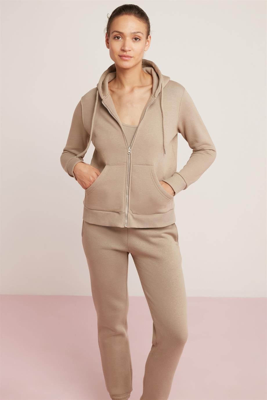 CHERİSH Örme Relaxed Vizon Tekli Sweatshirt