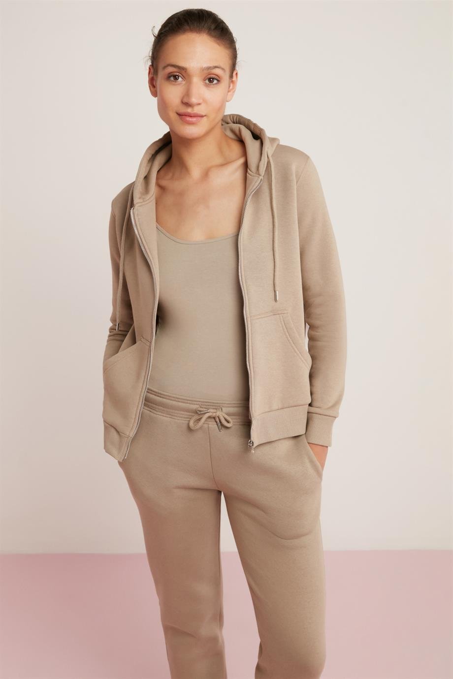 CHERİSH Örme Relaxed Vizon Tekli Sweatshirt