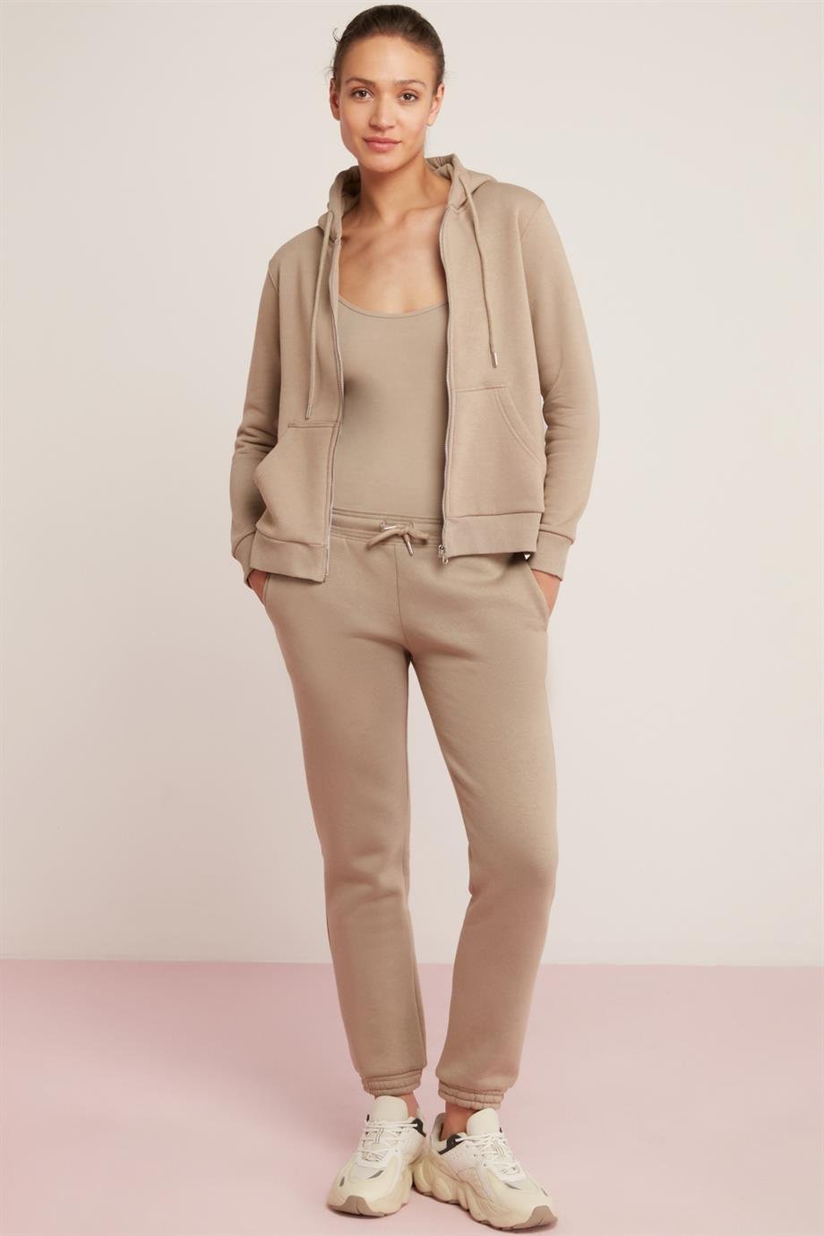 CHERİSH Örme Relaxed Vizon Tekli Sweatshirt
