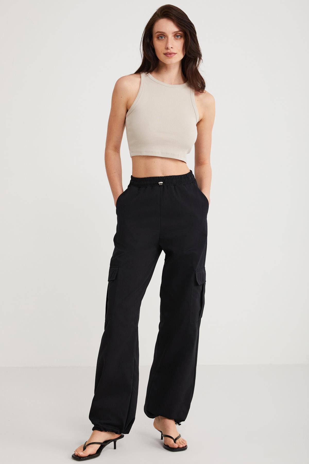 JOYCE Örme Crop Açık Gri Tekli Atlet
