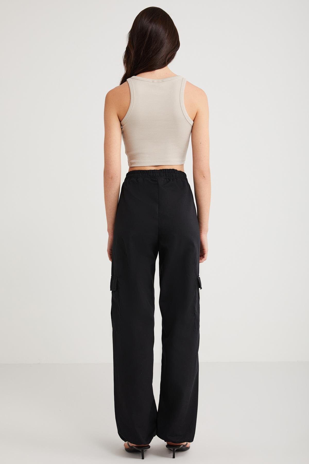 JOYCE Örme Crop Açık Gri Tekli Atlet