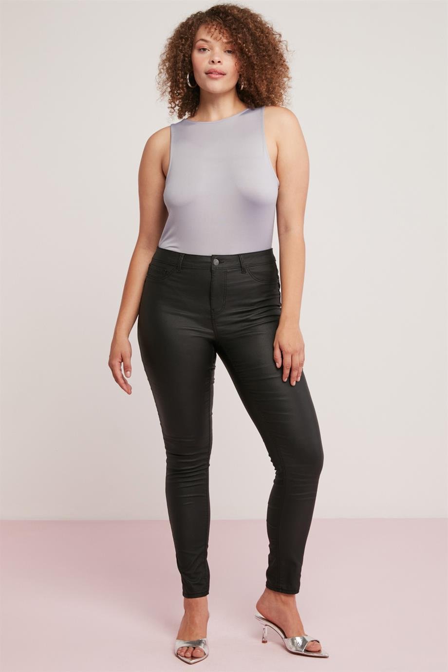 SHELBY Örme Slim Gri Tekli Büyük Beden Body