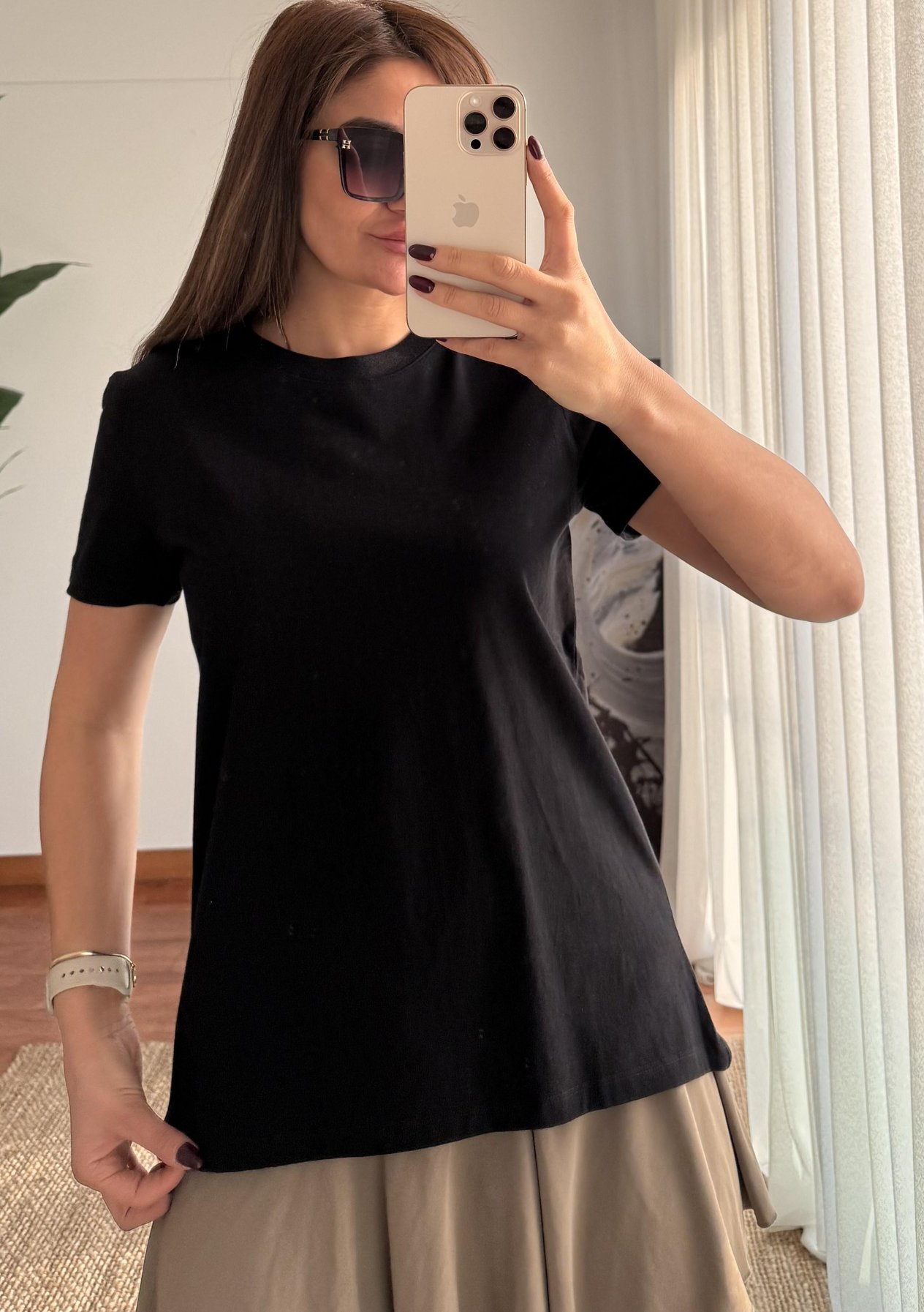 Bisiklet Yaka Basıc T-shirt- Siyah 