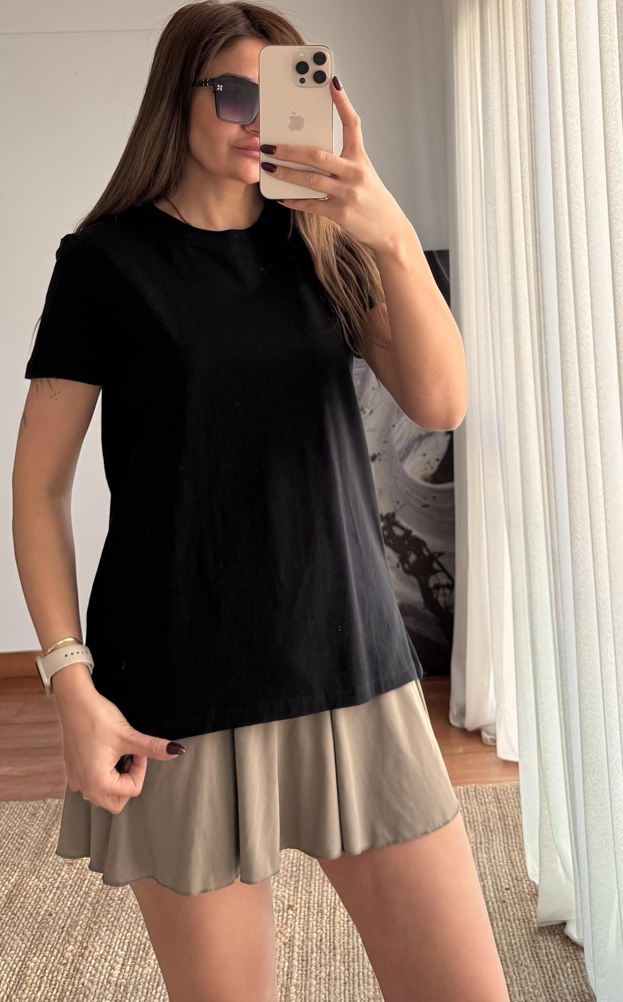Bisiklet Yaka Basıc T-shirt- Siyah 