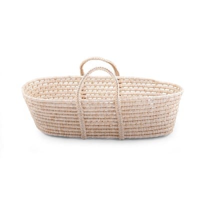 Hasır Bebek Sepeti (Moses Basket) Gold Dots