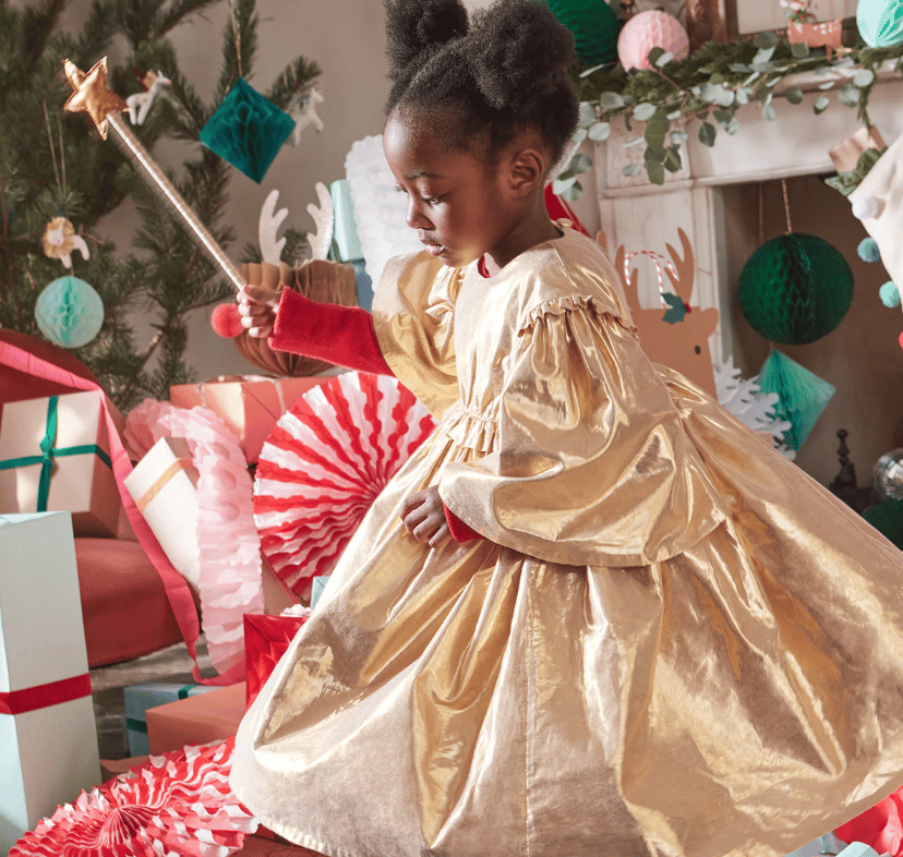 Meri Meri - Gold Angel Dress Age 3-4 - Altın Melek Elbise 5-6 Yaş
