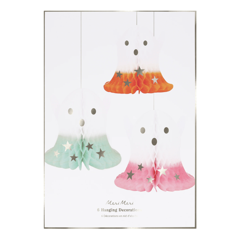 Meri Meri - Ombré Ghost Hanging Decorations - Neon Detaylı Hayalet Asılan Süsler (6'lı)