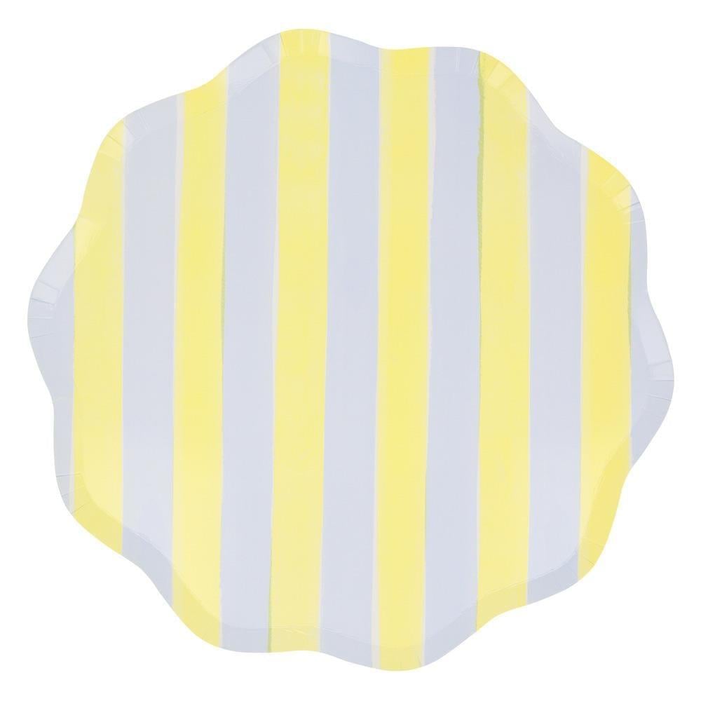Meri Meri - Pastel Çizgili Tabaklar - L - 8 Adet