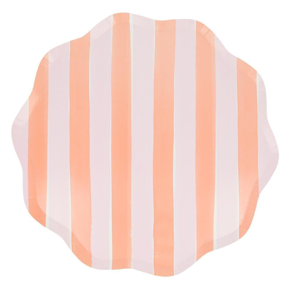 Meri Meri - Pastel Çizgili Tabaklar - L - 8 Adet