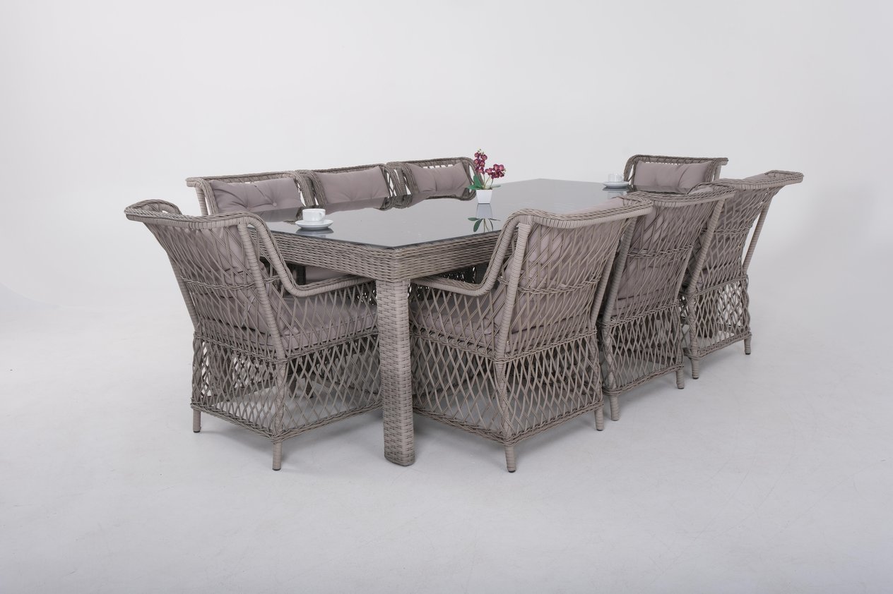 ROMA-R RATTAN 120*240 8'Lİ MASA TAKIMI