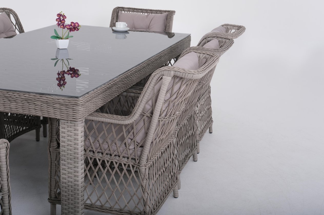 ROMA-R RATTAN 120*240 8'Lİ MASA TAKIMI