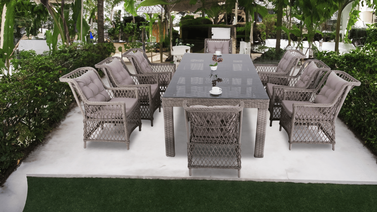 ROMA-R RATTAN 120*240 8'Lİ MASA TAKIMI