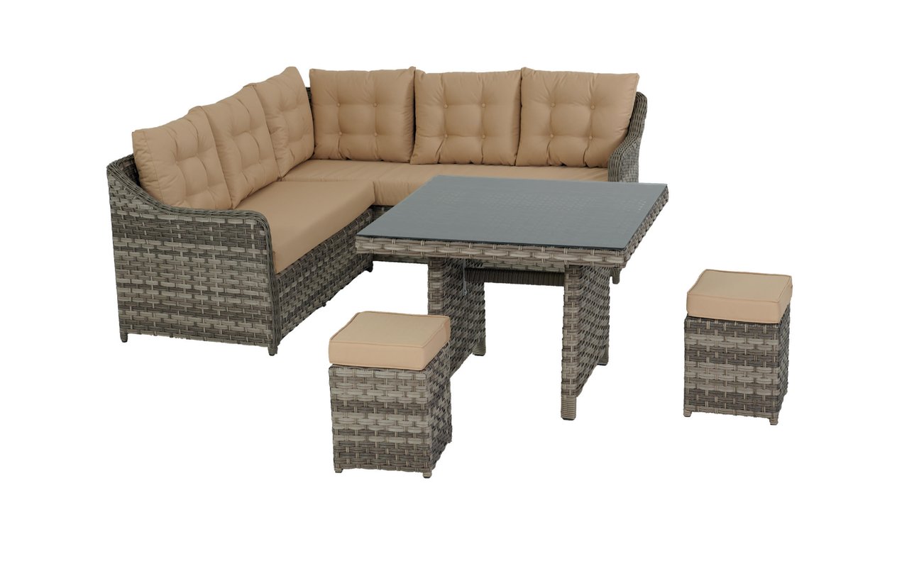 VOLLİA RATTAN 205*205 2 PUFLU KÖŞE TAKIMI