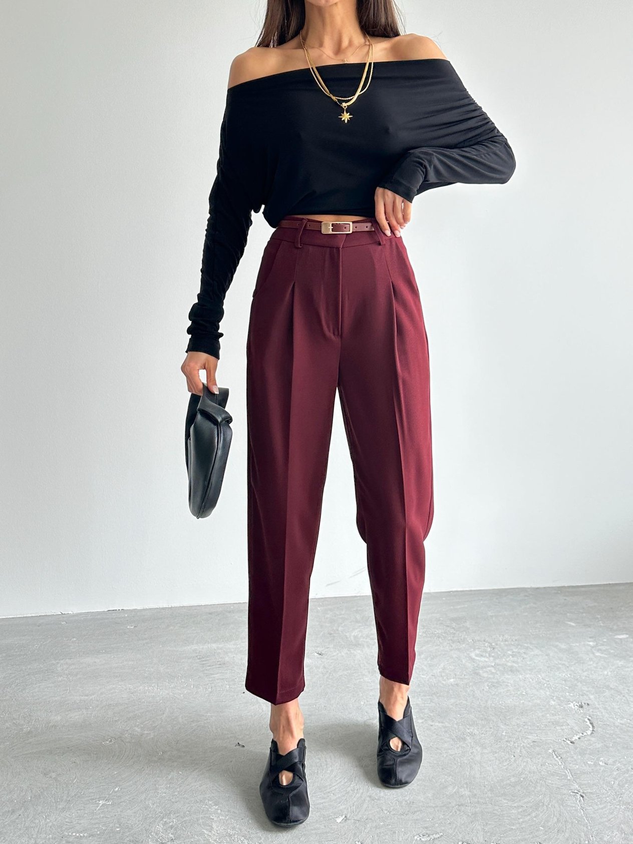 Premium Bordo Havuç Pantolon