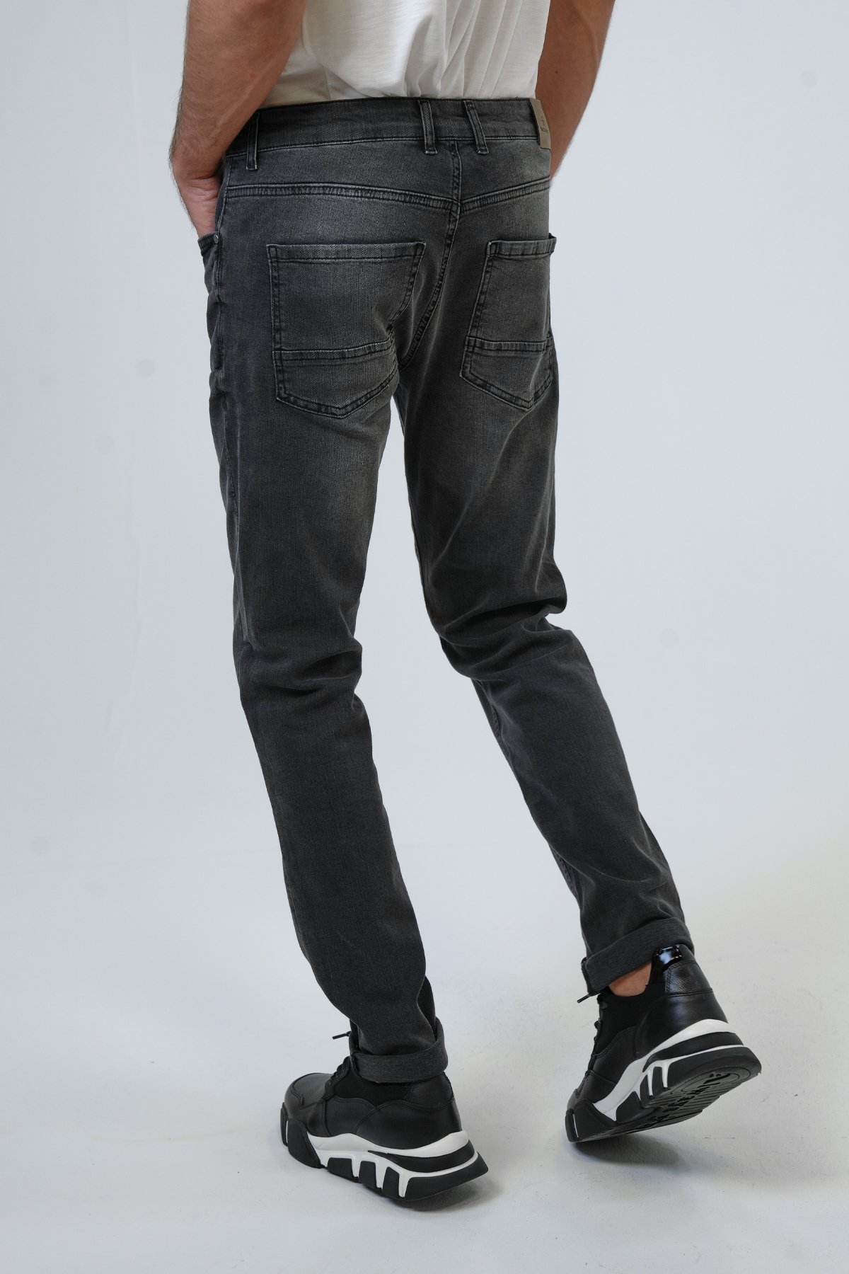 AĞARTMA YIKAMALI SLIM 5 CEP DENIM PANTOLON