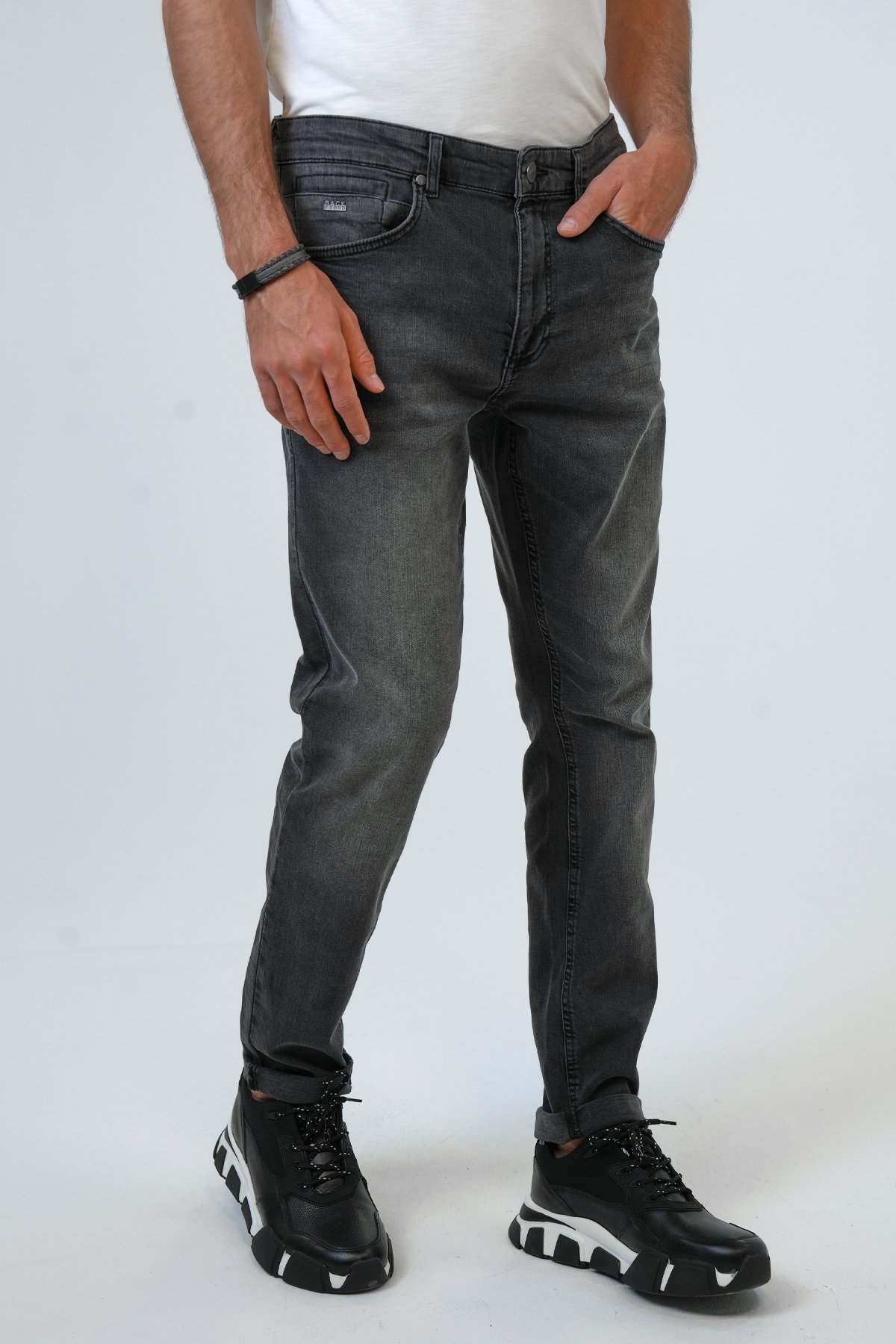 AĞARTMA YIKAMALI SLIM 5 CEP DENIM PANTOLON