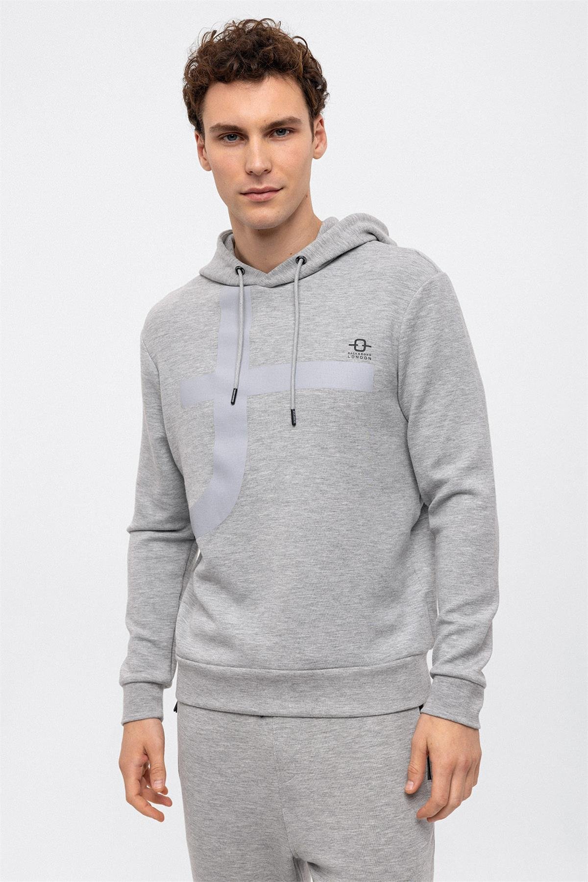 KAPŞONLU BASKILI SWEAT