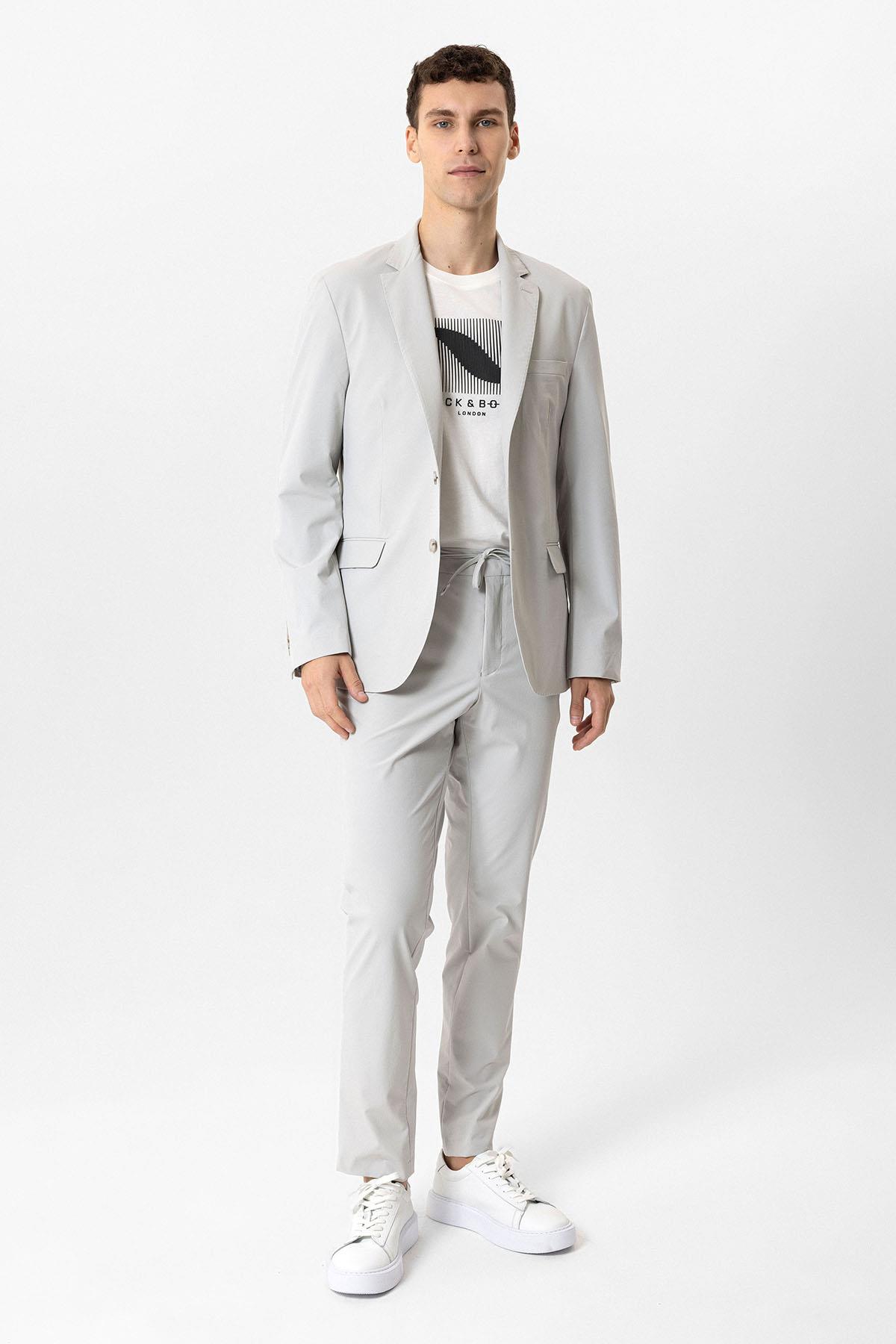MONO YAKA SLIM FIT DOKUMA CEKET