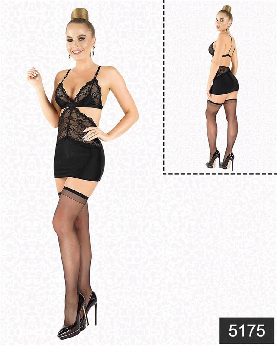 Aria's Closet Likralı Saten Babydoll