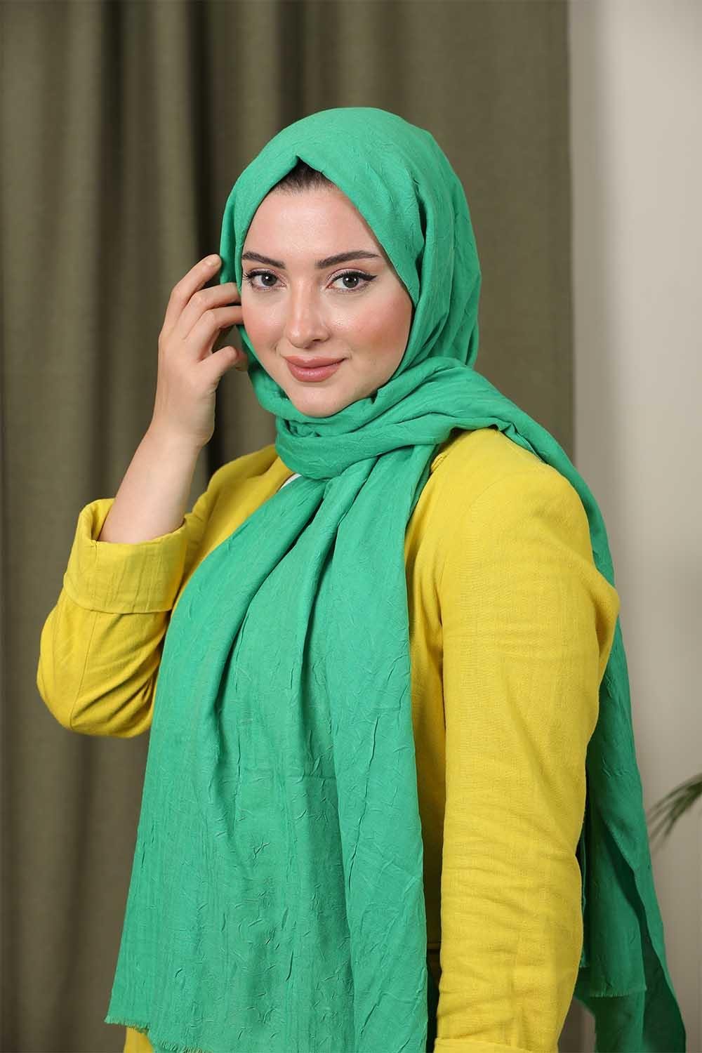 Bambu Kraş Şal Fıstık Yeşili
