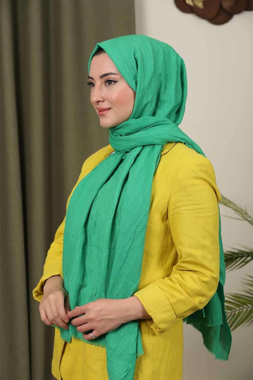 Bambu Kraş Şal Fıstık Yeşili