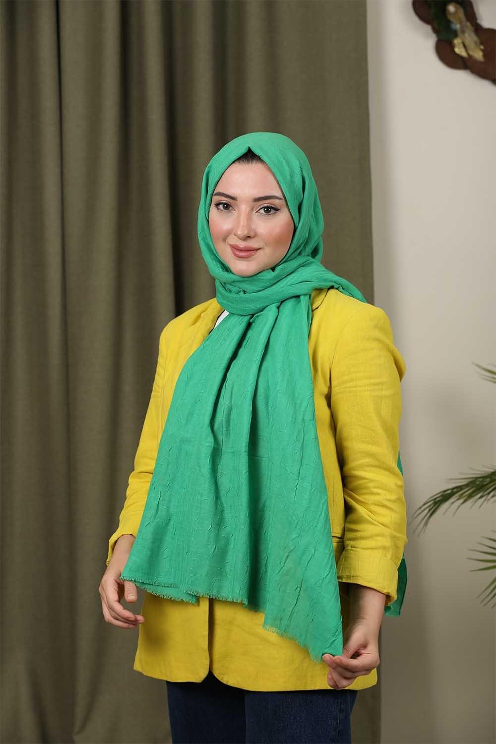 Bambu Kraş Şal Fıstık Yeşili