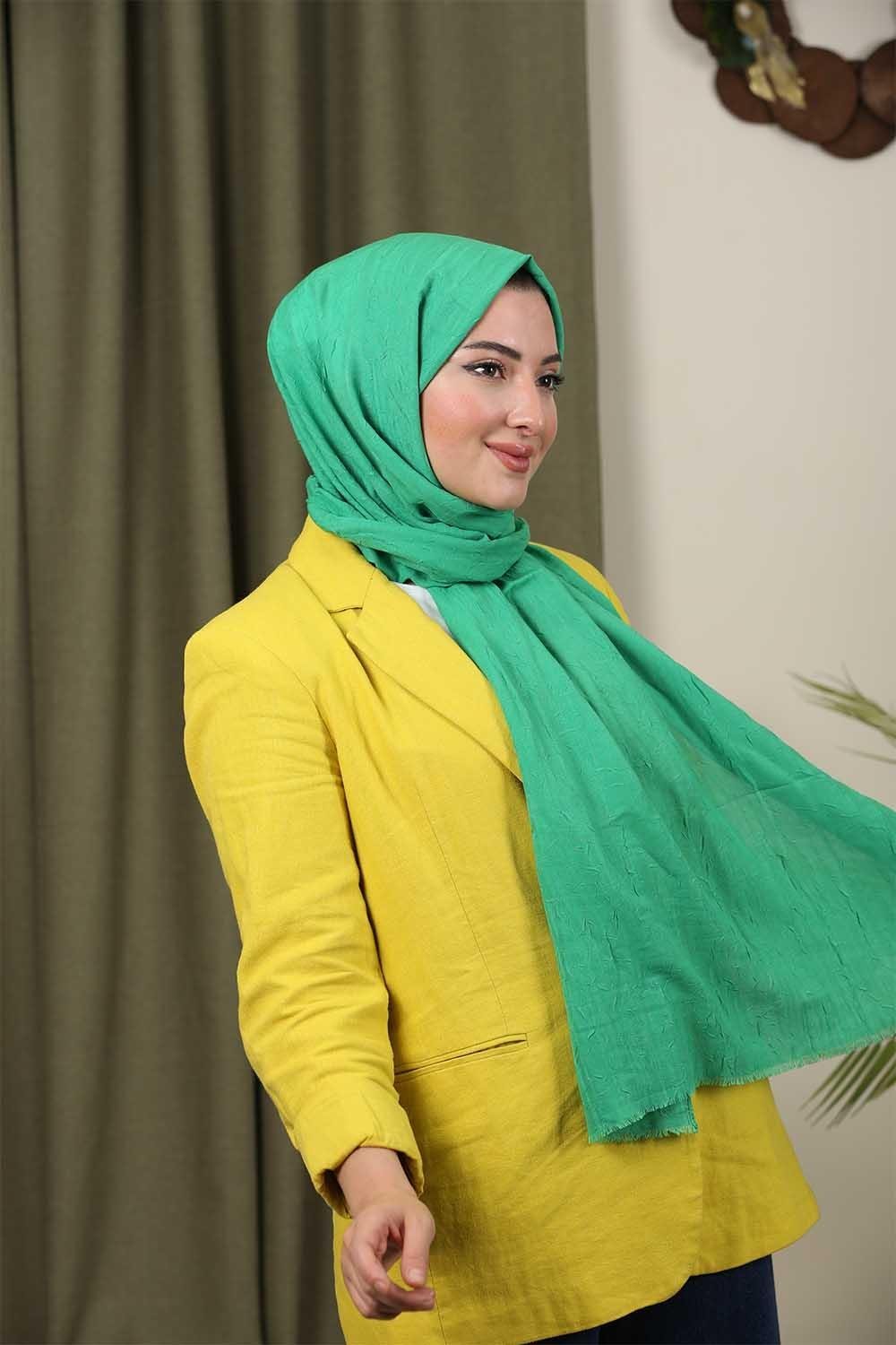 Bambu Kraş Şal Fıstık Yeşili