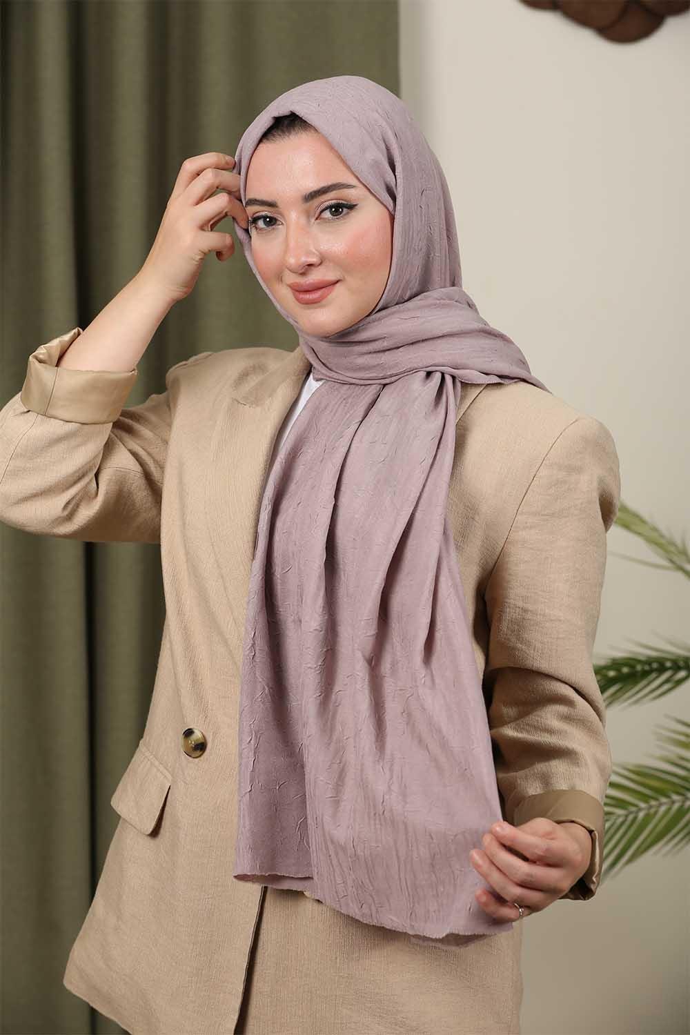 Bambu Kraş Şal Koyu Pudra