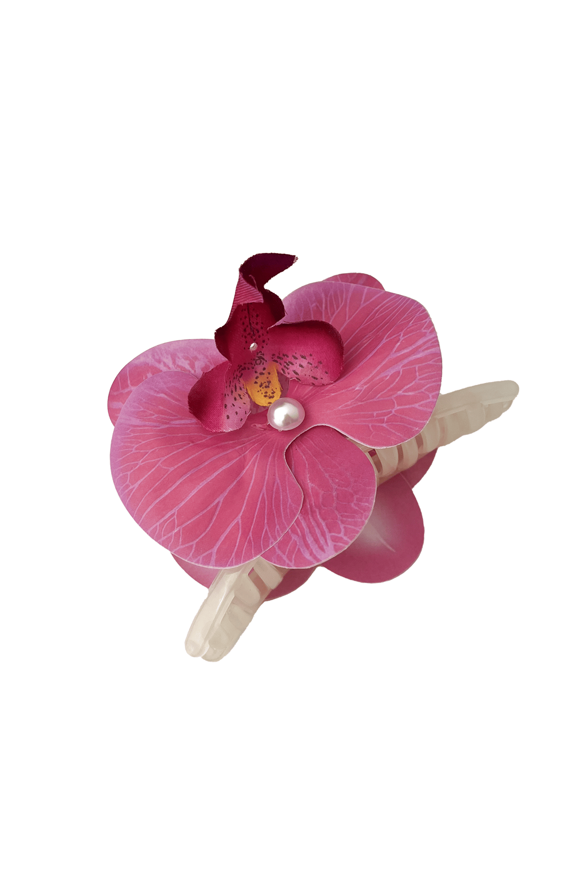 Aloha Orkide Çiçeği İncili Mandal Toka (Ölçü:10cm)