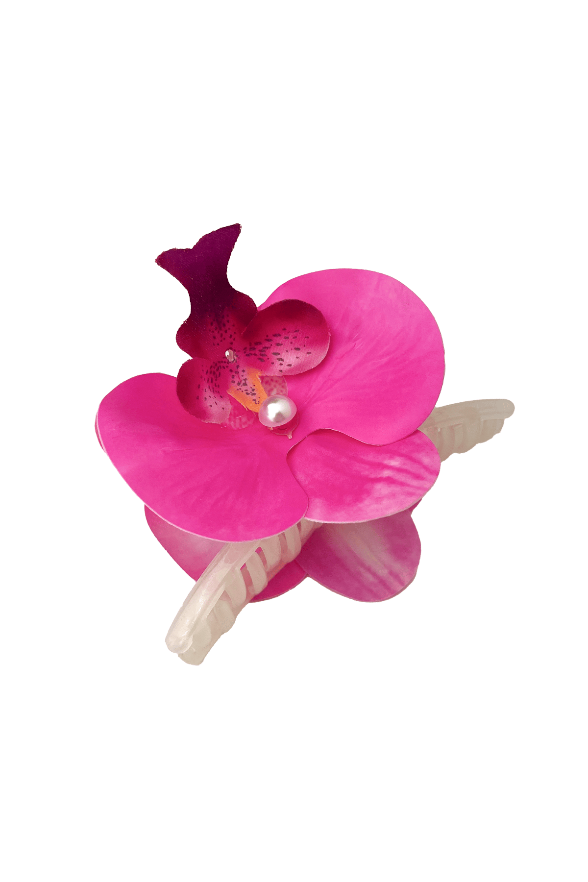 Aloha Orkide Çiçeği İncili Mandal Toka (Ölçü:10cm)