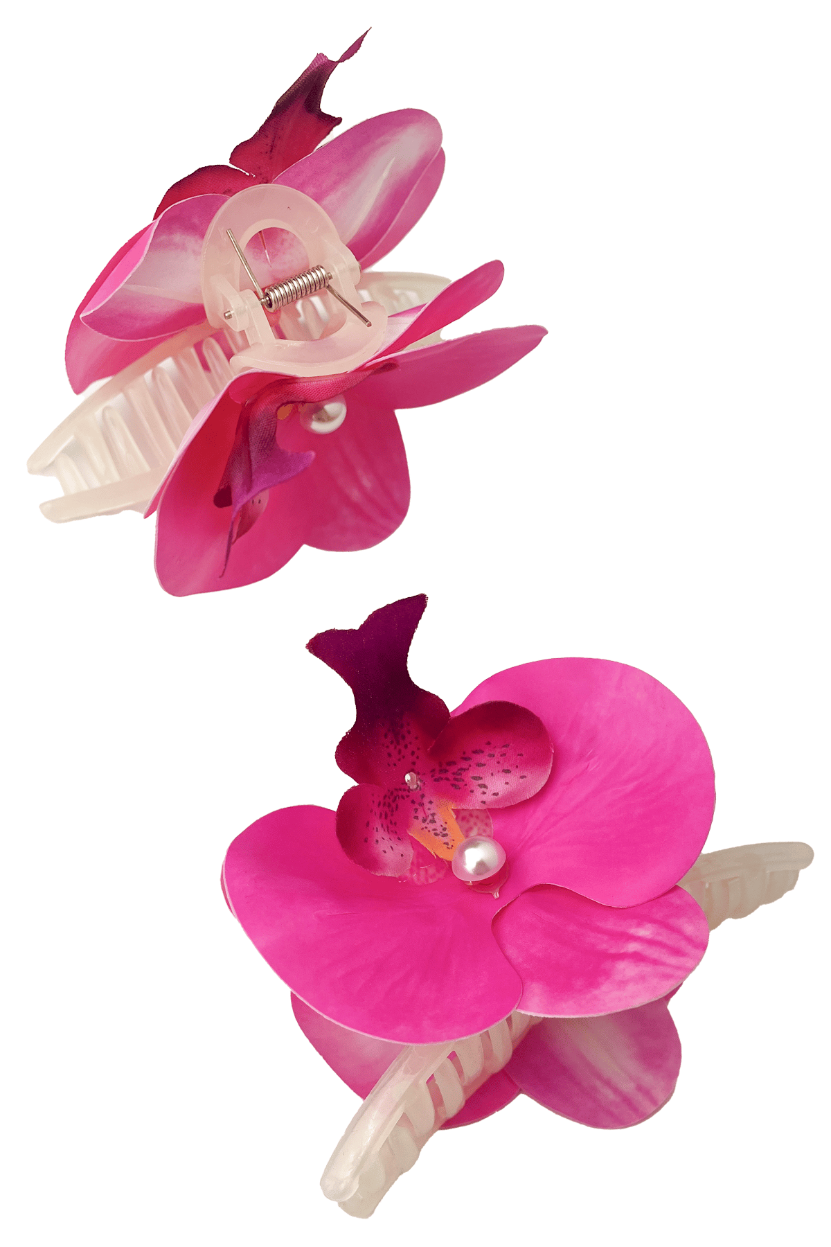 Aloha Orkide Çiçeği İncili Mandal Toka (Ölçü:10cm)