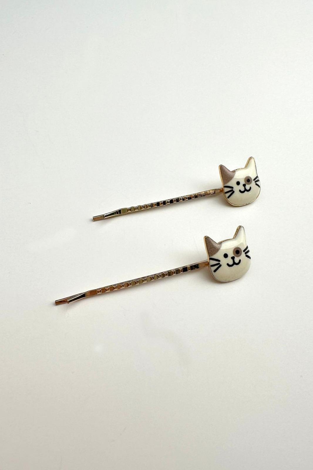İkili Kedi Yan Saç Tokası