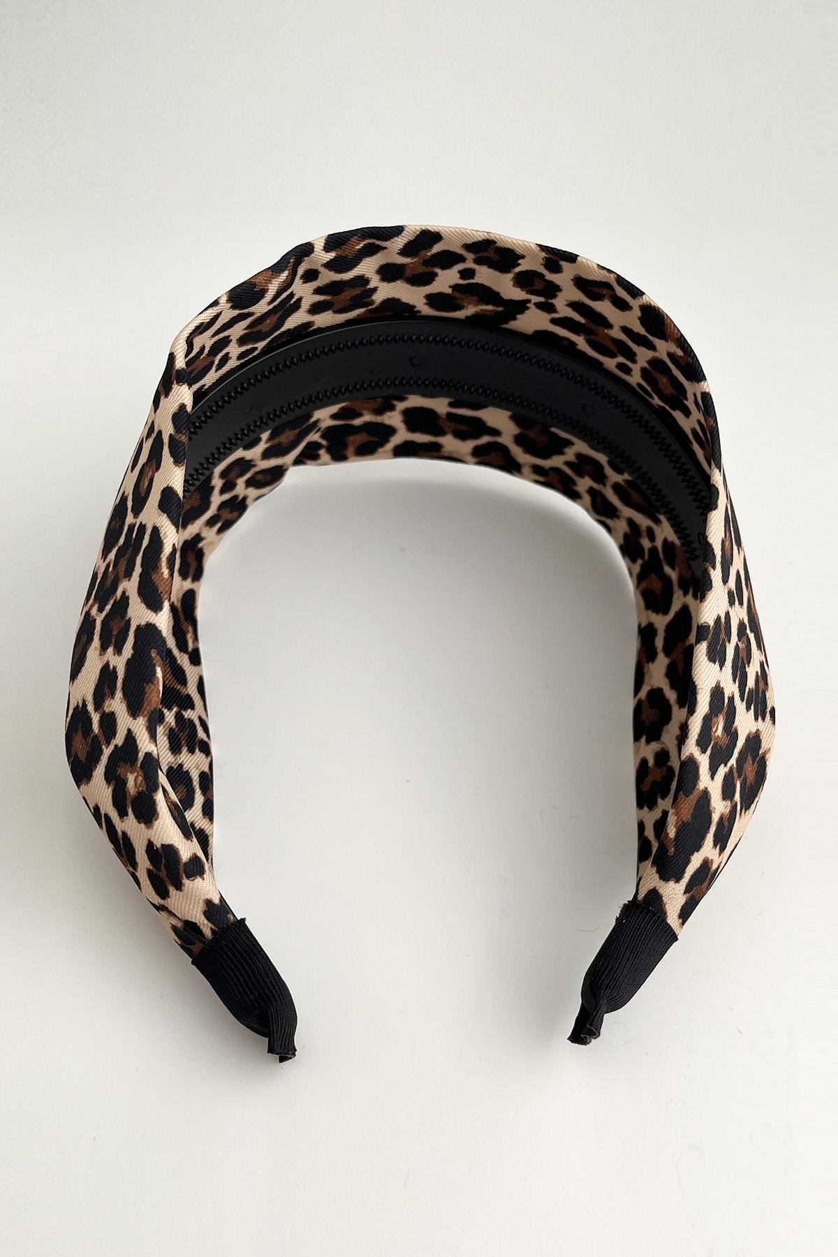 Leopar Desenli Geniş Bant Şeklinde Taç (Eni:7cm)