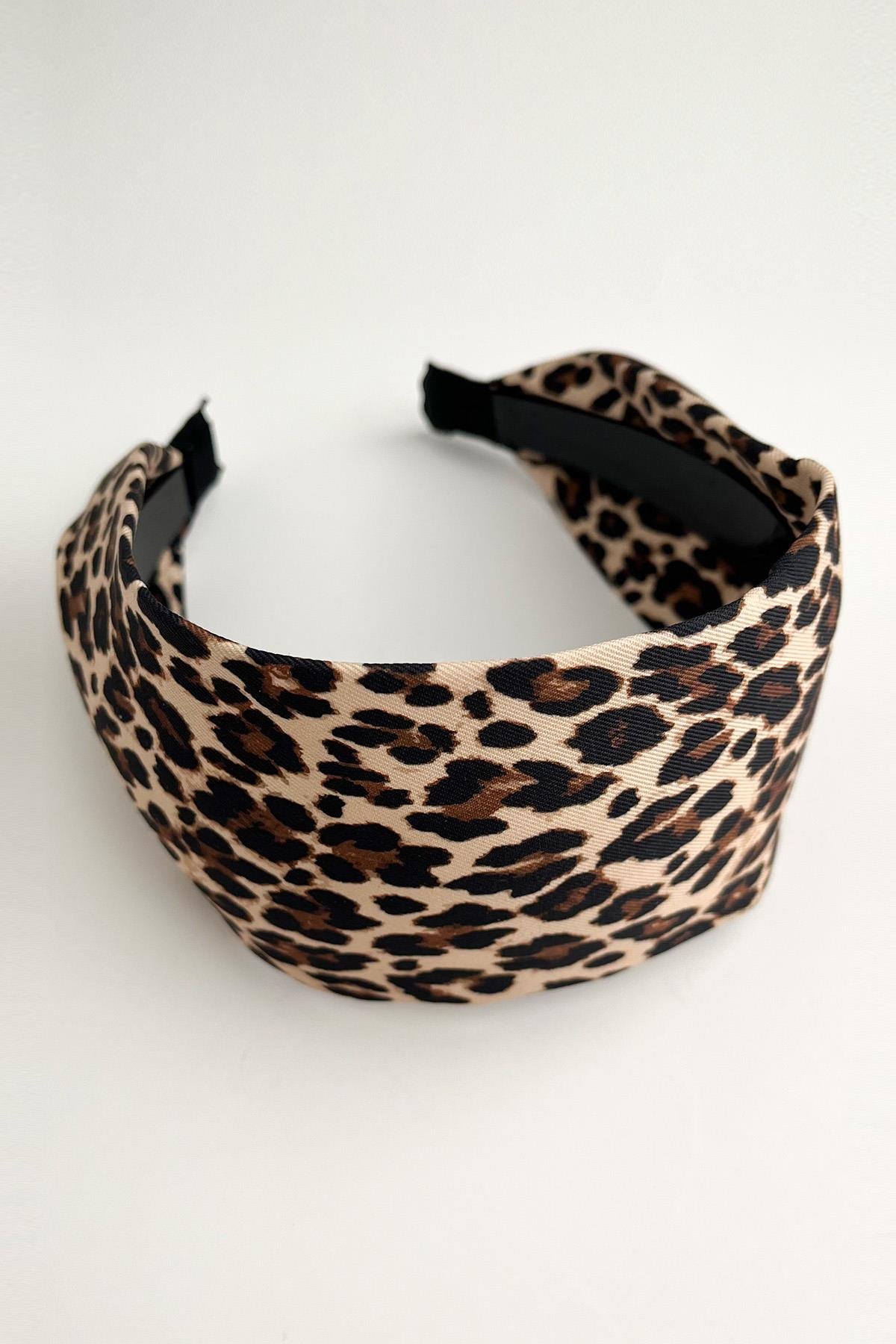 Leopar Desenli Geniş Bant Şeklinde Taç (Eni:7cm)